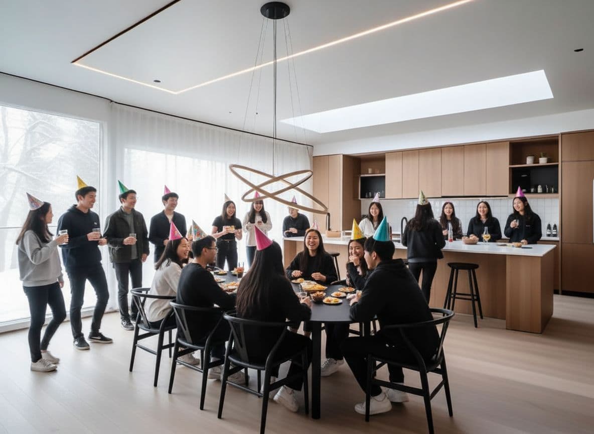 A group of people sitting around a table