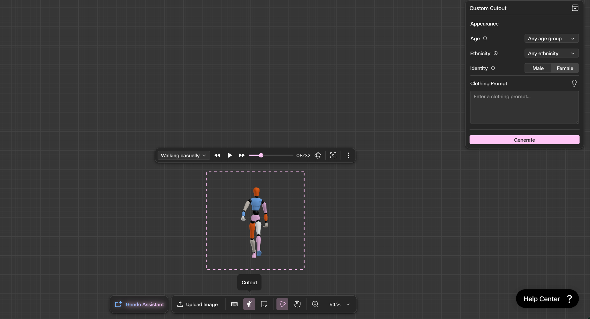 Click the icon and load the model to the canvas