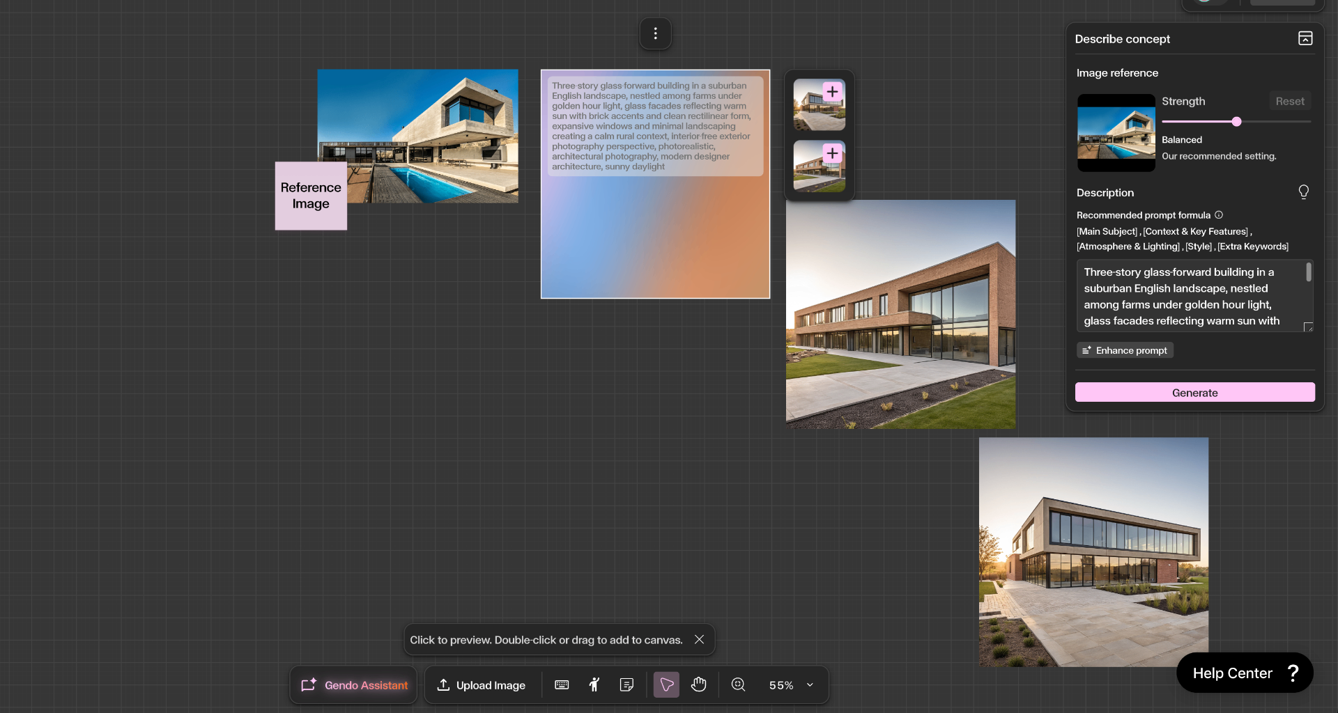 Generate and add to the canvas