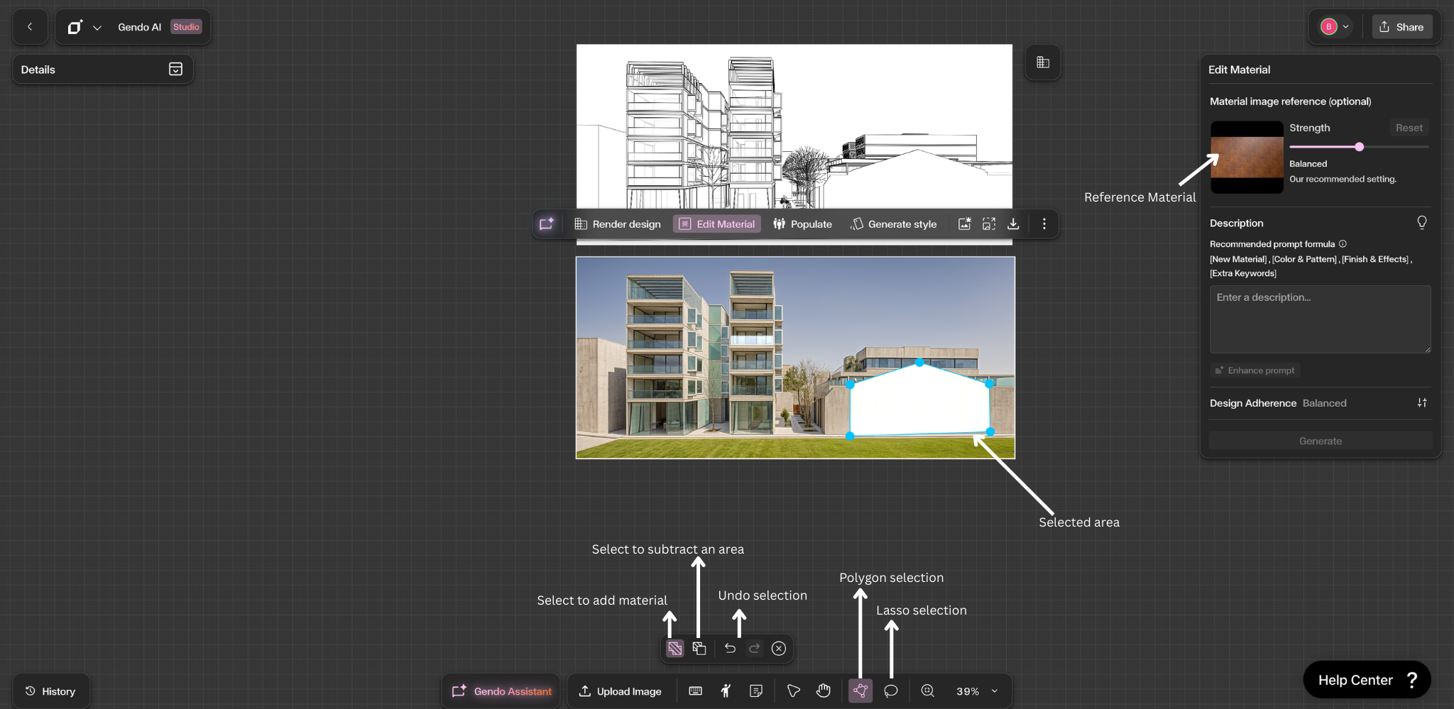 Using the Material Tool
