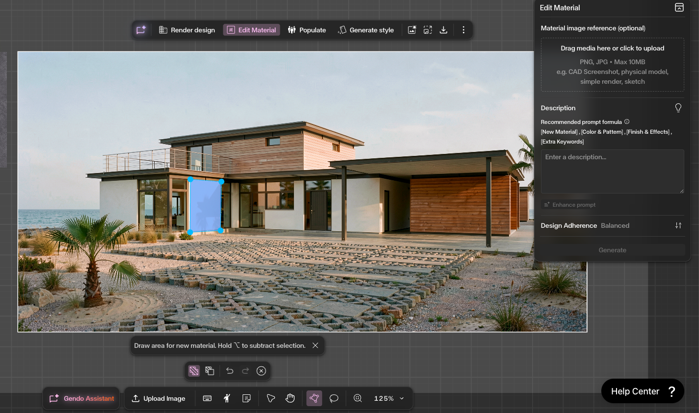 Use the selection tools to mark the area
