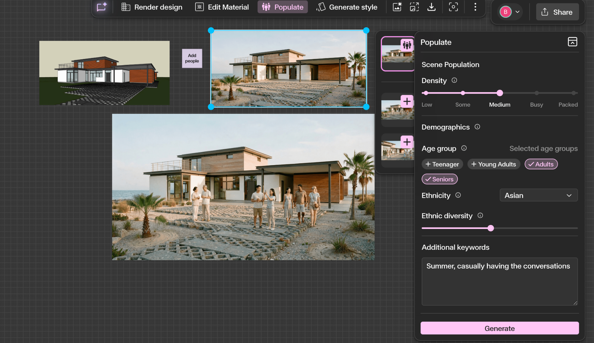 Generate and add to canvas