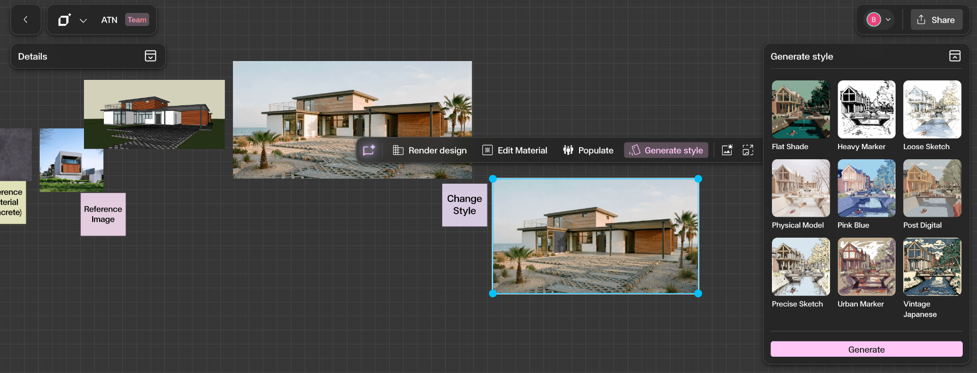 Select an image and click Generate Style