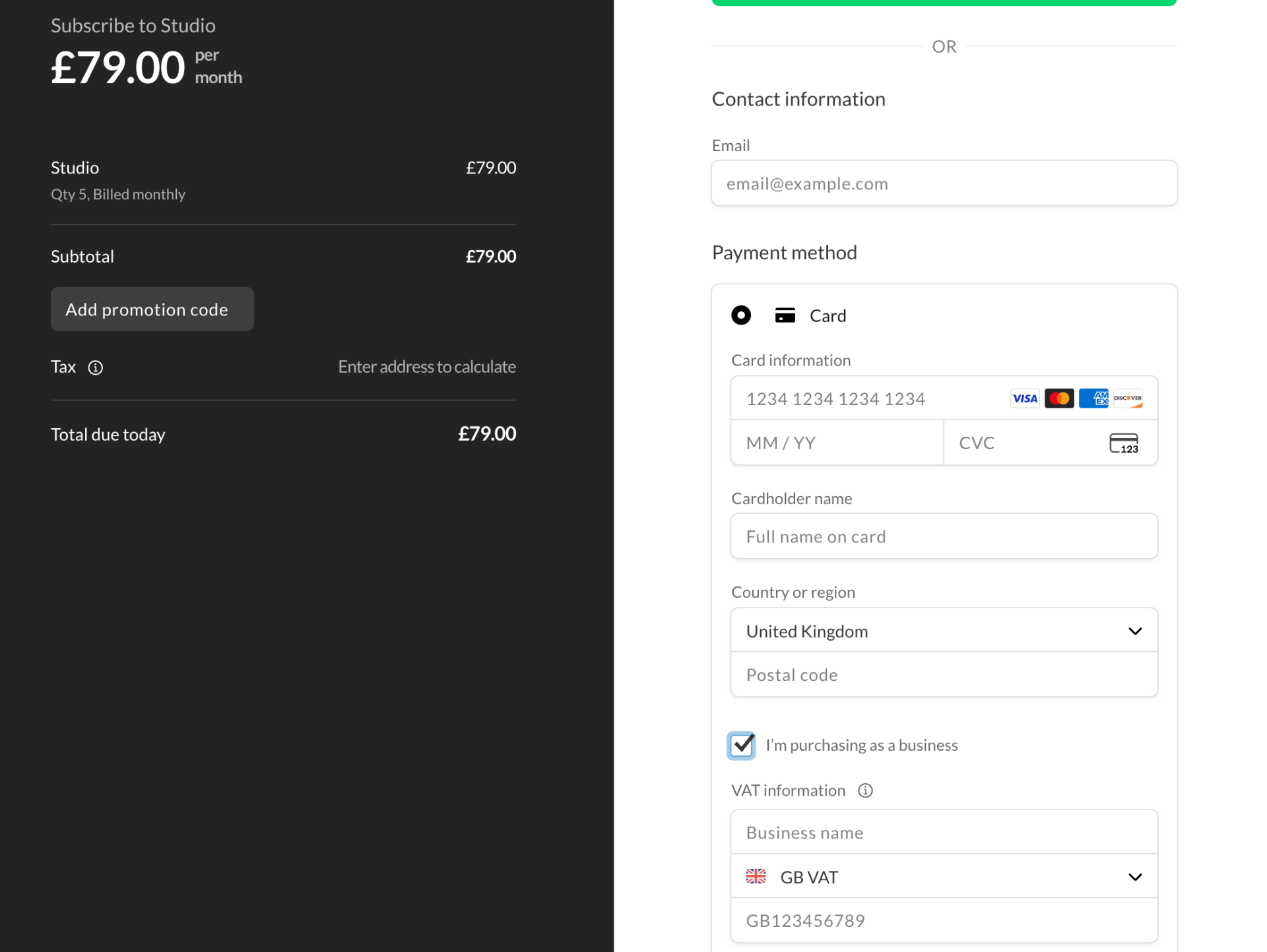 Purchasing as a business?