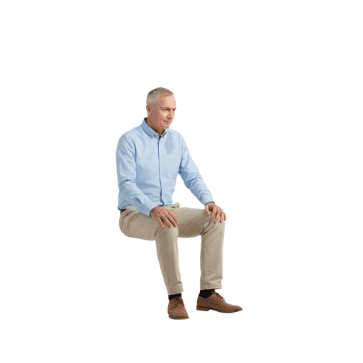 Side-view Caucasian male sitting cut-out PNG