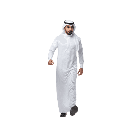 Front-view Arabic male walking cut-out PNG
