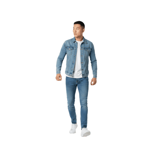 Front-view Asian male walking cut-out PNG