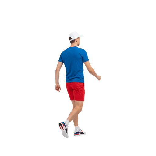 Side-view Caucasian male walking cut-out PNG