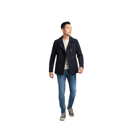 Front-view Asian male walking cut-out PNG