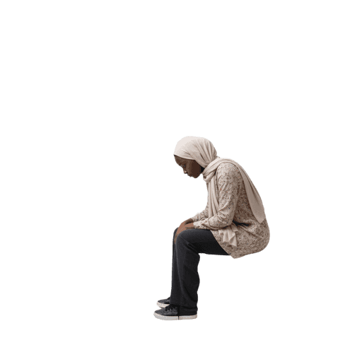 Front-view African female walking cut-out PNG