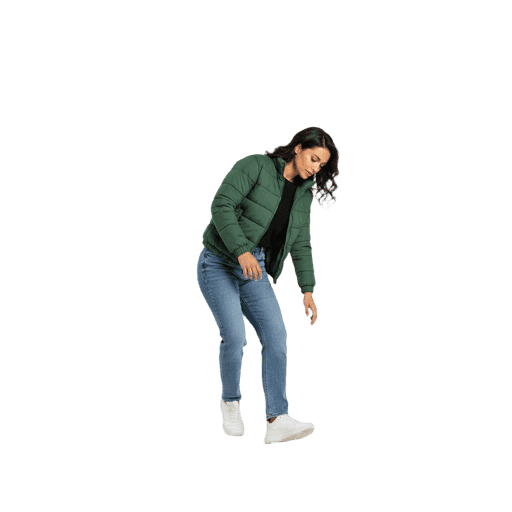 Front-view Hispanic female walking cut-out PNG