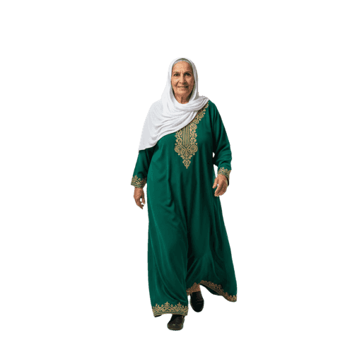 Front-view Arabic female walking cut-out PNG