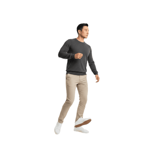 Front-view Asian male walking cut-out PNG