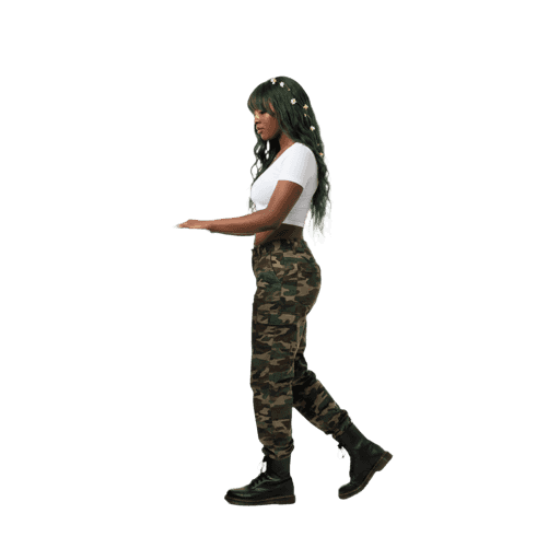 Front-view African female walking cut-out PNG