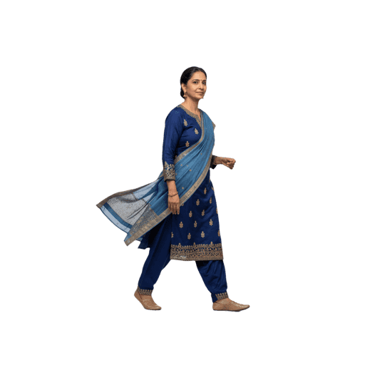 Front-view Indian female walking cut-out PNG