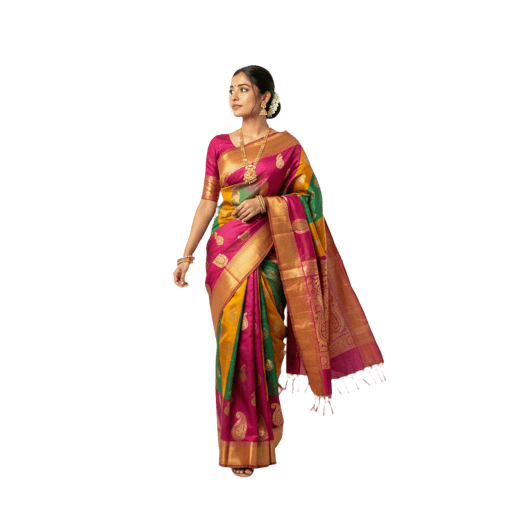 Front-view Indian female walking cut-out PNG