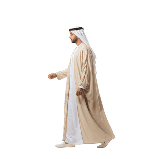 Side-view Arabic male walking cut-out PNG