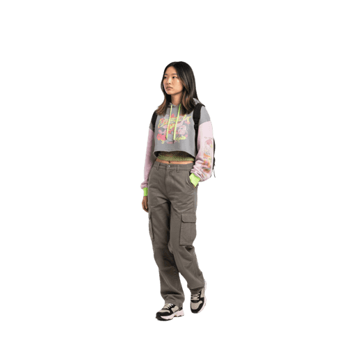 Side-view Asian female walking cut-out PNG
