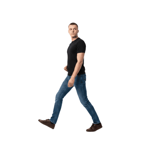Front-view Caucasian male walking cut-out PNG