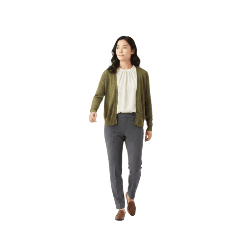 Front-view Asian female walking cut-out PNG