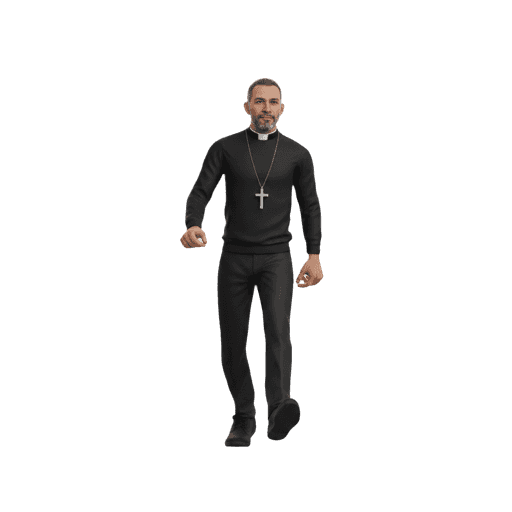 Front-view Hispanic male walking cut-out PNG