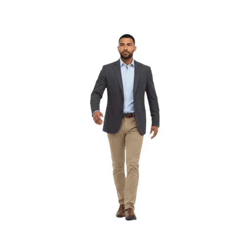 Front-view Hispanic male walking cut-out PNG
