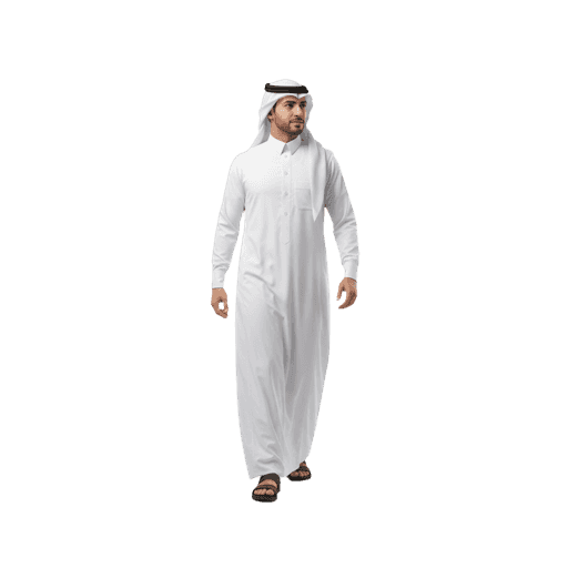 Front-view Arabic male walking cut-out PNG