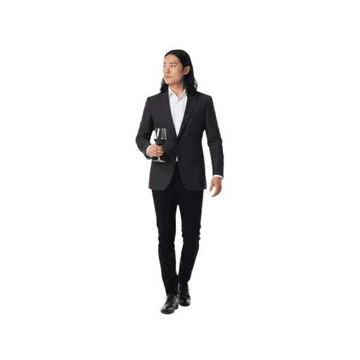 Front-view Asian male walking cut-out PNG