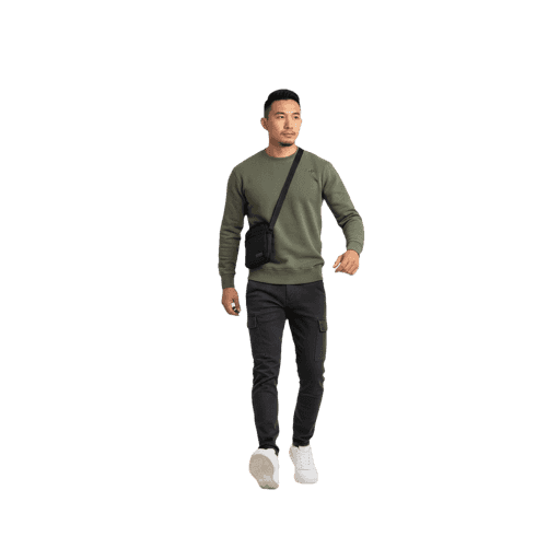 Front-view Asian male walking cut-out PNG