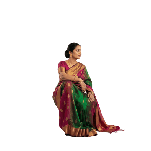 Side-view Indian female sitting cut-out PNG