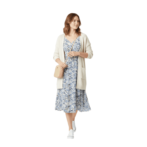 Front-view Caucasian female walking cut-out PNG