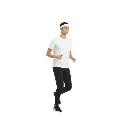 Side-view Asian male jogging cut-out PNG