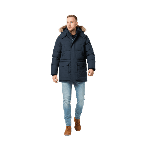 Front-view Caucasian male walking cut-out PNG