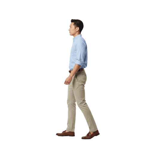 Front-view Asian male walking cut-out PNG