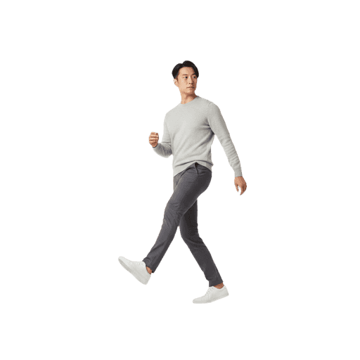 Front-view Asian male walking cut-out PNG