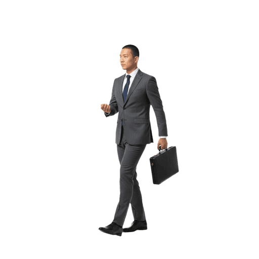 Side-view Asian male walking cut-out PNG