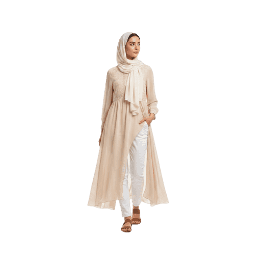 Front-view Arabic female walking cut-out PNG
