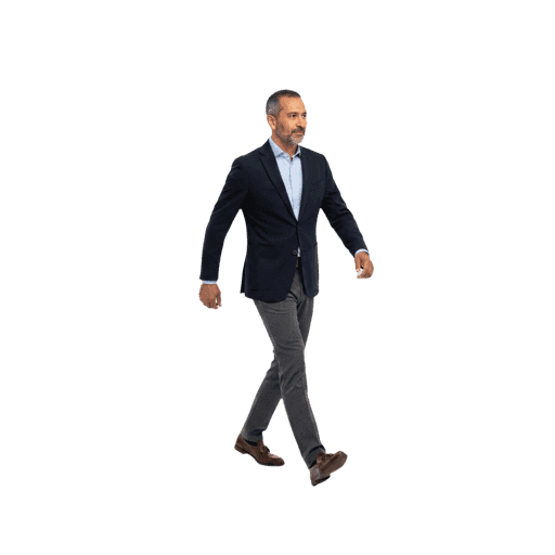 Front-view Hispanic male walking cut-out PNG