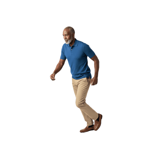 Front-view African male walking cut-out PNG