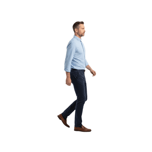 Front-view Caucasian male walking cut-out PNG